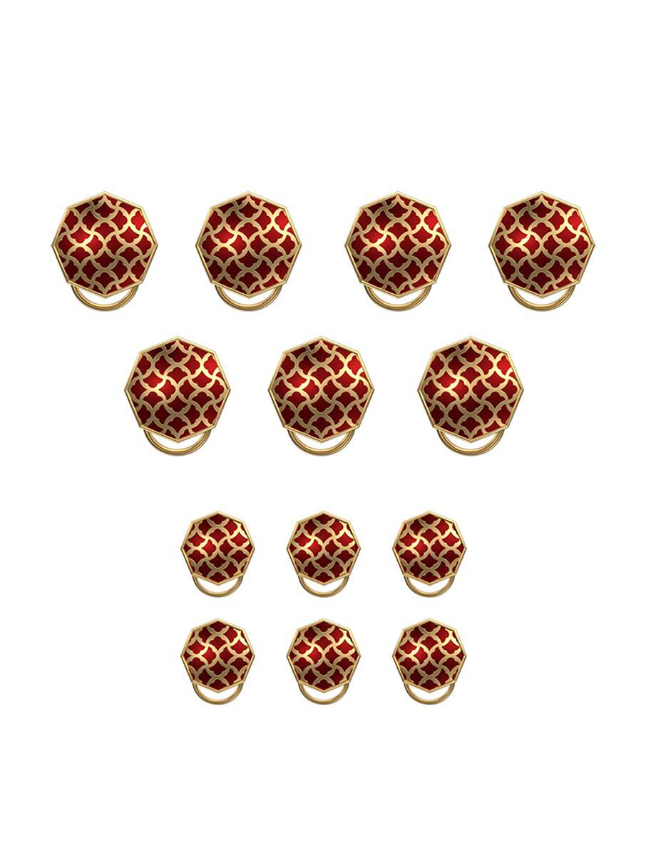 Men Red Brass Buttons
