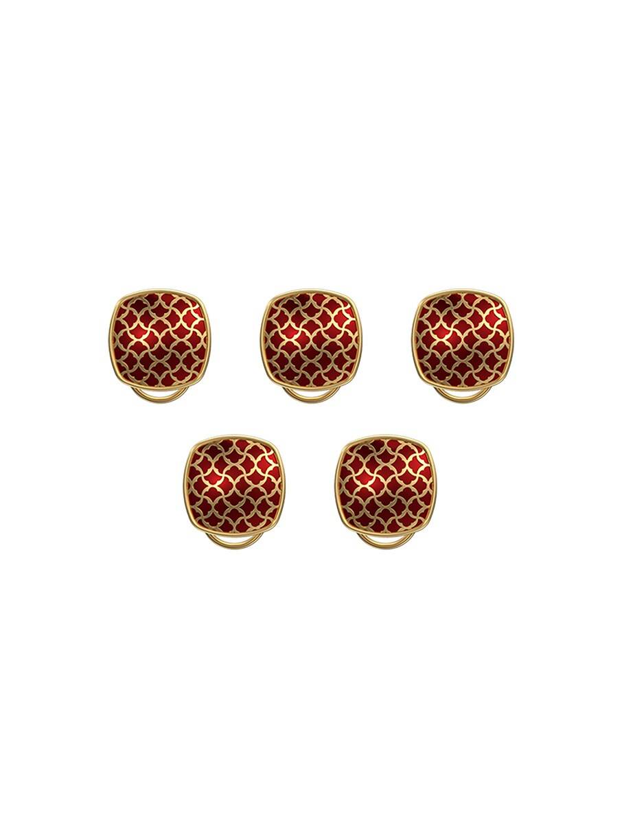 Men Red Brass Buttons
