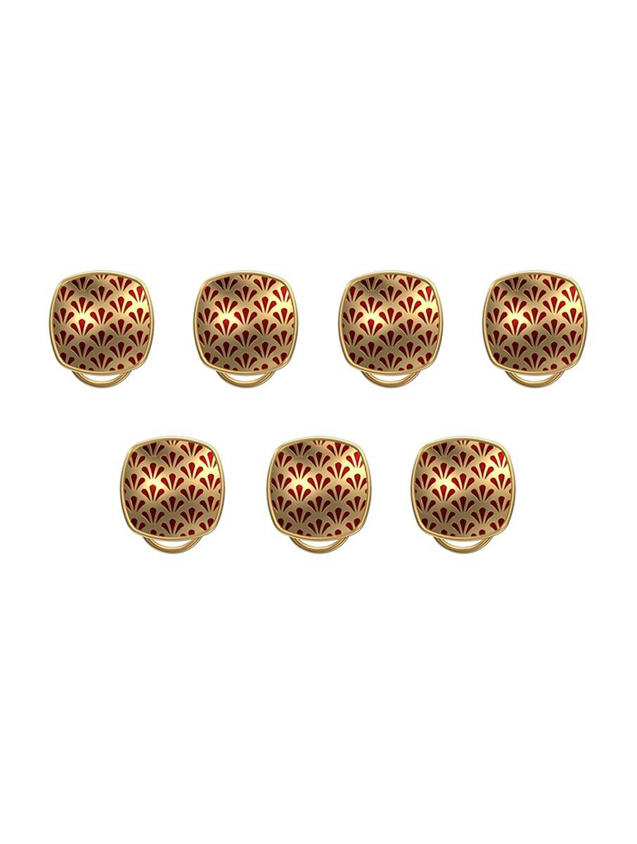 Men Red Brass Buttons
