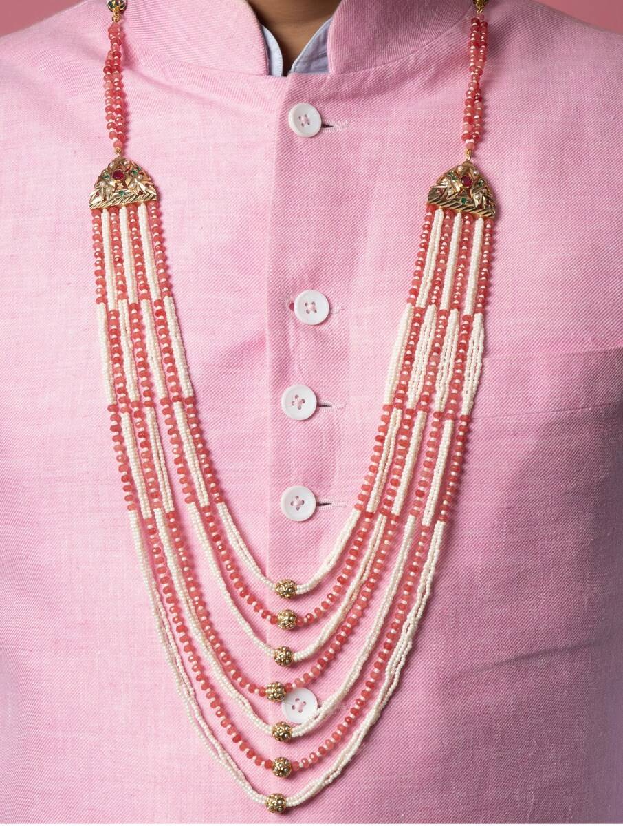 Men Red Brass Necklace