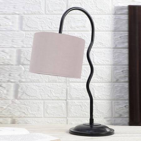 Grey cotton Zig Zag Curvy table lamp with Iron Base (SP28)