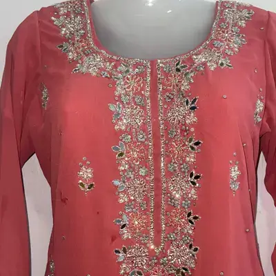 Georgette Suit Miror Work