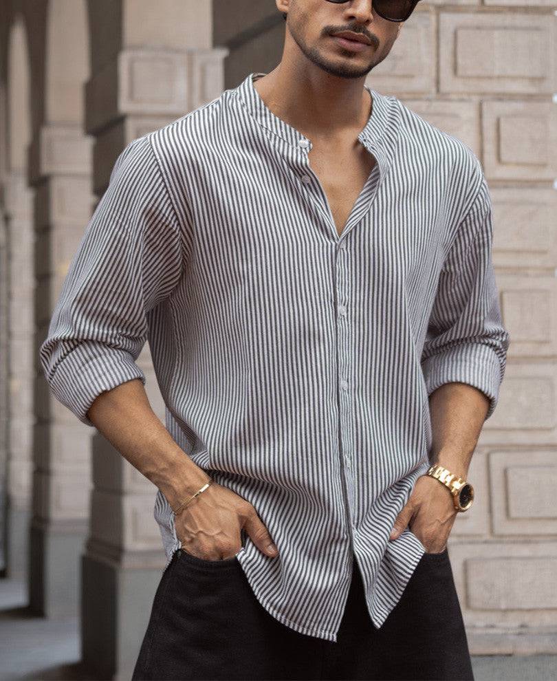 Black and White Stripes Full Sleeves Shirt Buy @ ₹1199