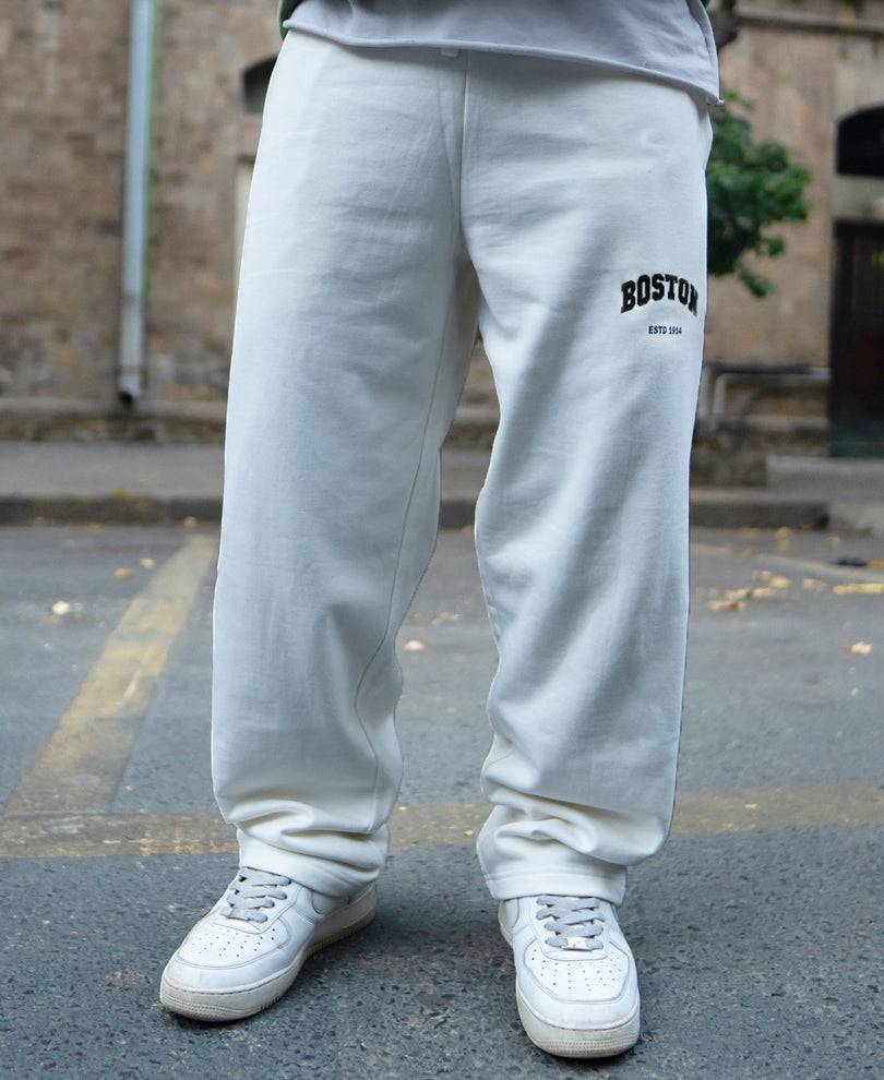 White Printed Baggy Track Pant Buy @ ₹1099