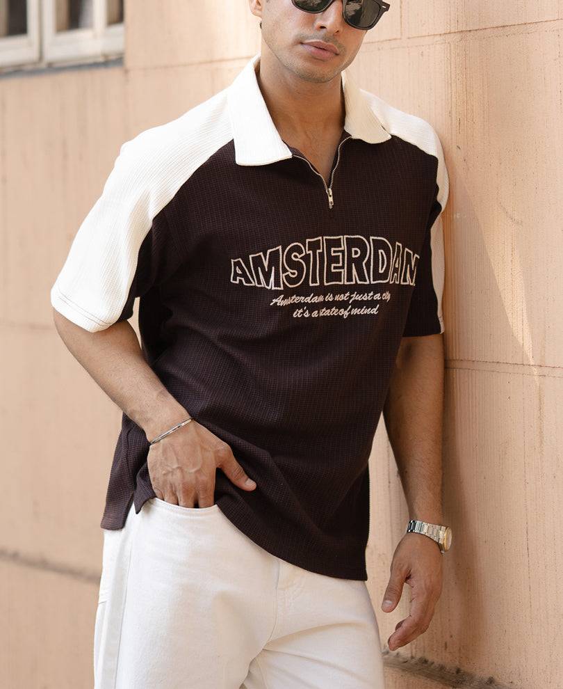 Dark Brown Embroidered T-Shirt Buy @ ₹999