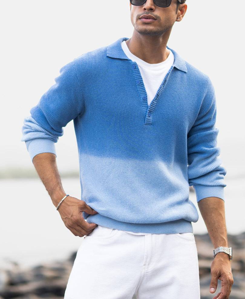 Blue Ombre Cotton Sweatshirt Buy @ ₹1299