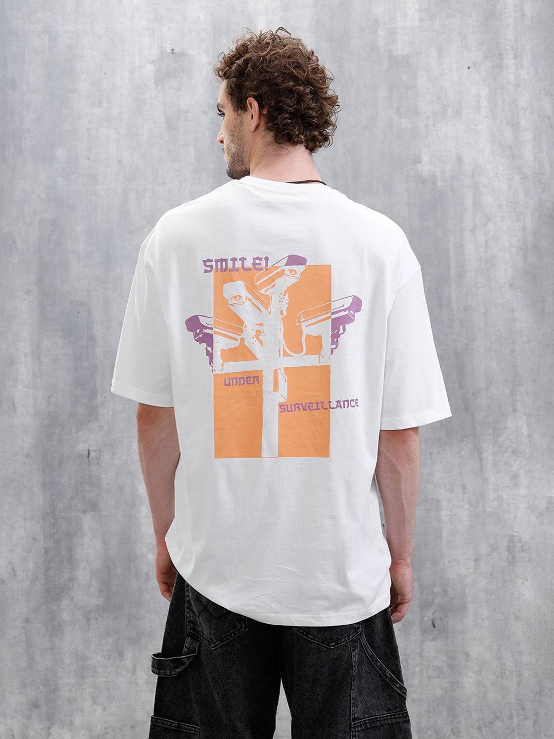 Under Surveillance Oversized Fit T-Shirt | White