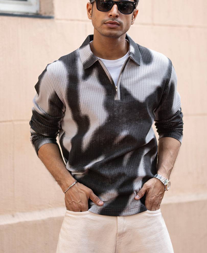 Grey Printed Structure T-Shirt Buy @ ₹1199