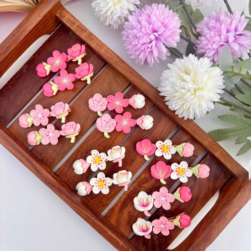 Ceramic Flower Alligator Clip - Set of 2