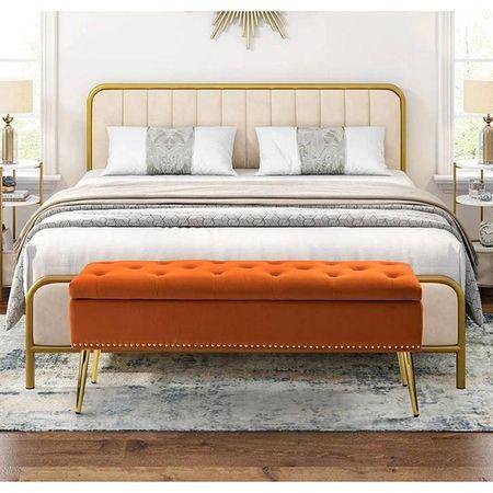 Kajana 2 Ottoman with Storage Color in Orange