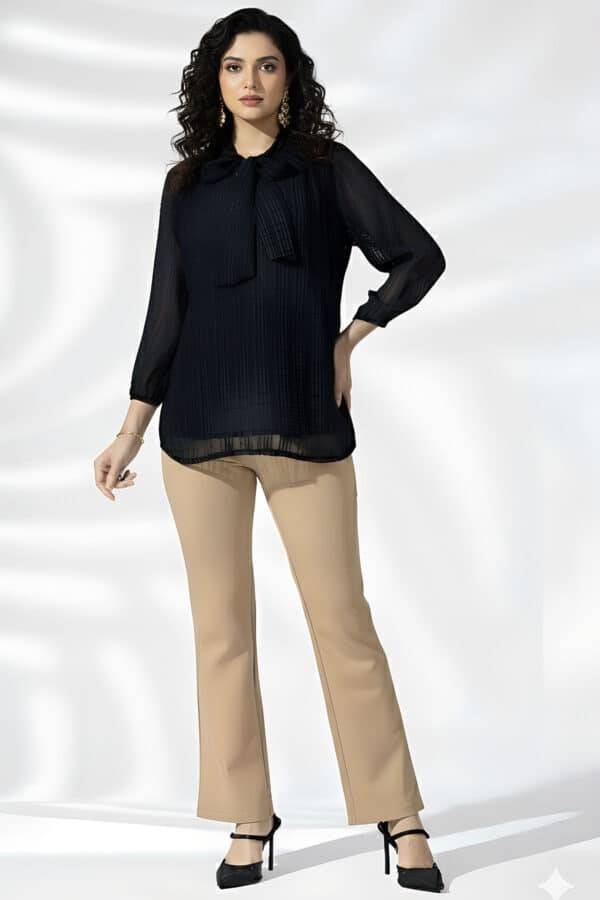 Topaz Solid Slim Fit Tencel Roma Spandex Pant