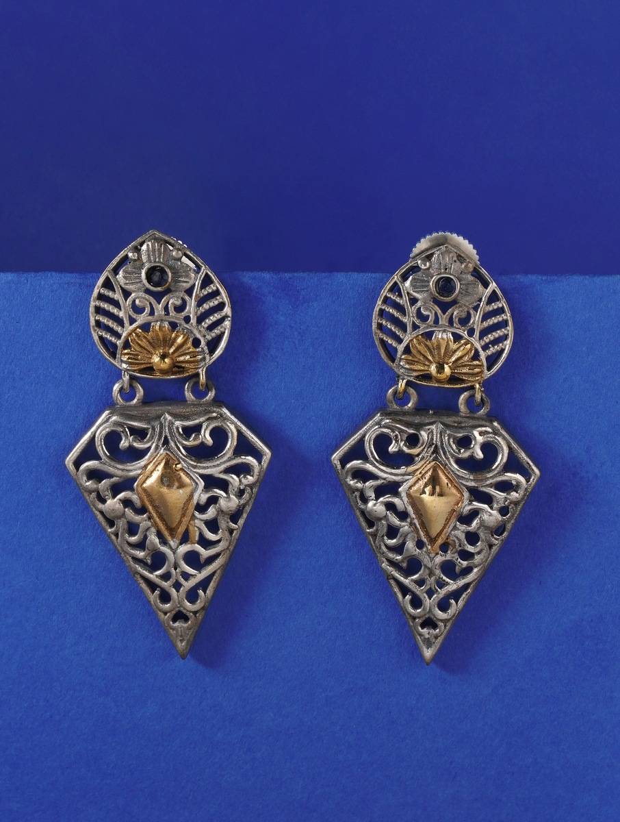 Women Tribal Brass Dangler Earrings