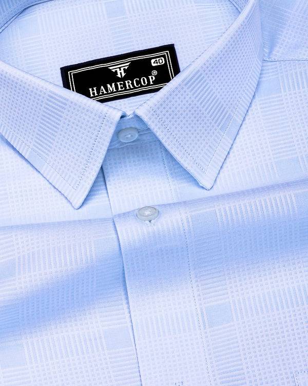 Sky Mist Blue Check Premium Giza Cotton Shirt