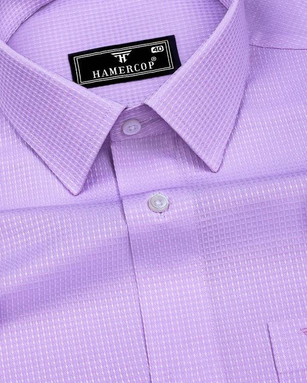 Swifton Purple With White Dobby Formal Cotton Shirt