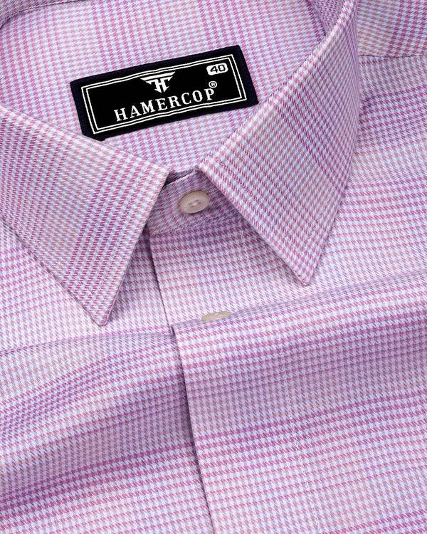 Antimony Pink Houndstooth Check Premium Giza Shirt