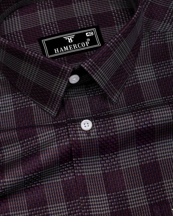 Prime Brown Houndstooth Check Premium Giza Shirt