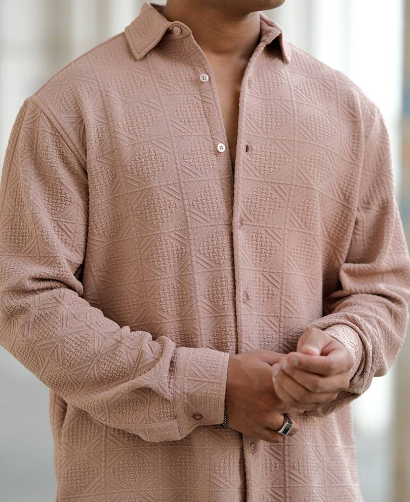 Beige Structured Full Sleeves Regular Fit Shirt Buy @ ₹599