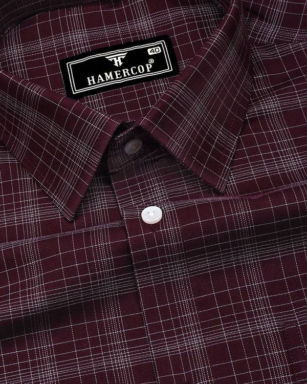 Clermont Brown With White Twill Check Giza Shirt