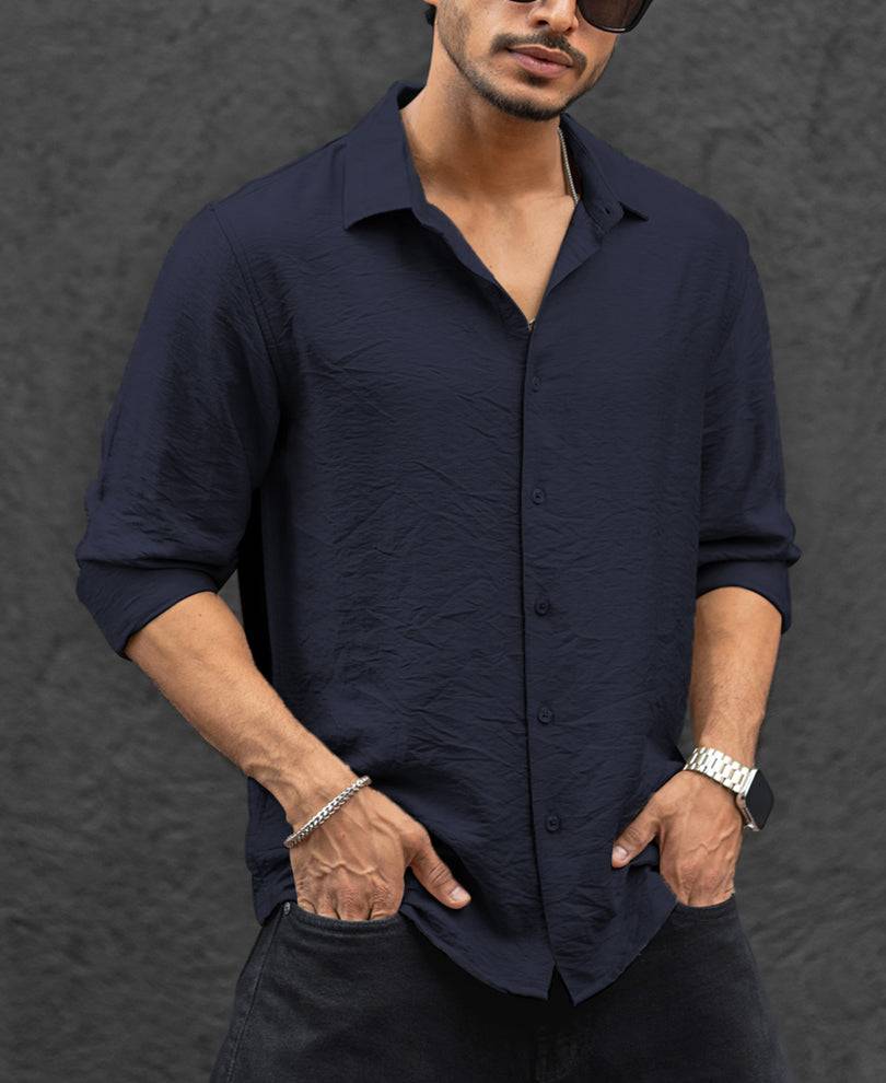 Basic Blue Regular Fit Full Sleeves Shirt Buy @ ₹599