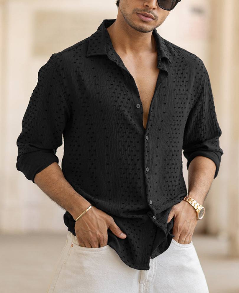 Black Structured Flowy Shirt Buy @ ₹599