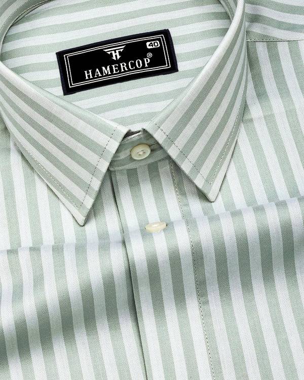 Titanic Pistachio Green With White Twill Stripe Premium Shirt