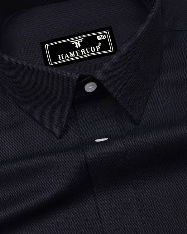 Sydney Gray With Black Twill Stripe Premium Giza Shirt