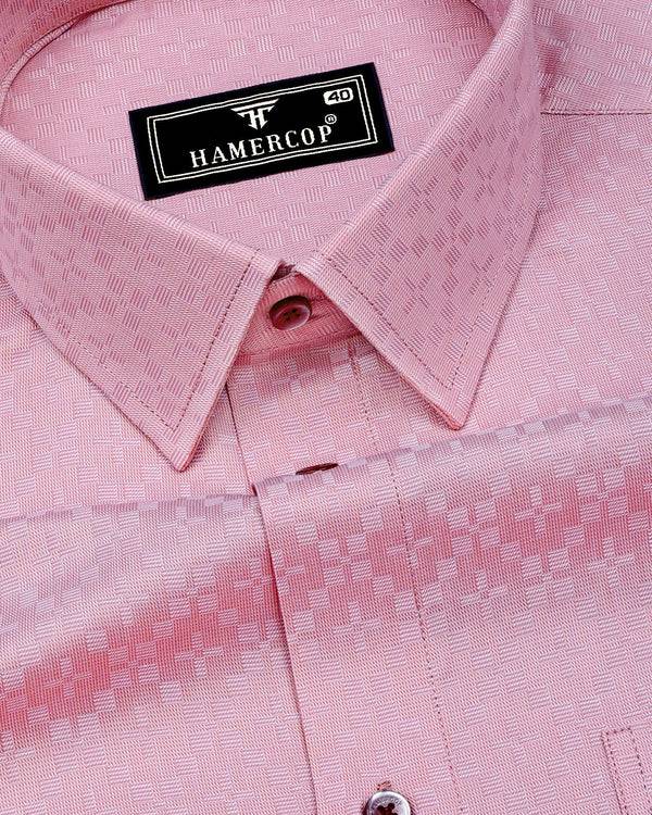 Radius Pink Dobby Texture Premium Giza Shirt