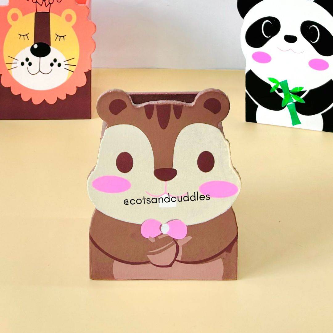 Animal-Themed Wooden Pencil Holder for Kids (1pc) (Random) Buy @ ₹149