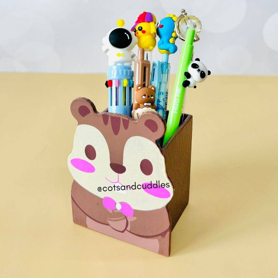 Animal-Themed Wooden Pencil Holder for Kids (1pc) (Random) Buy @ ₹149
