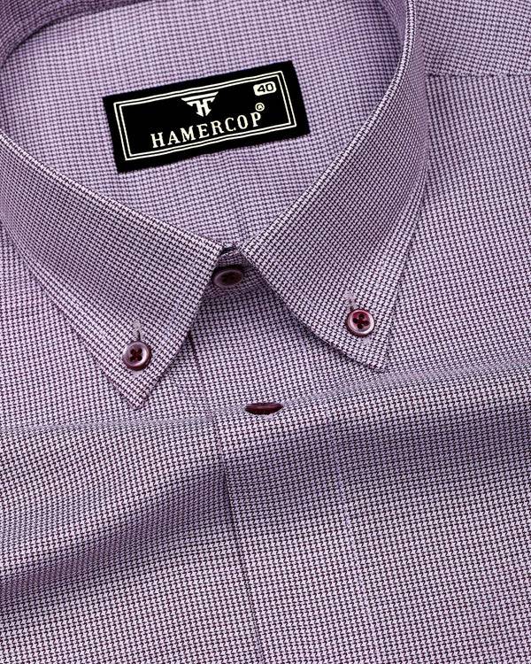 Maroon With White Dobby Premium Giza Shirt