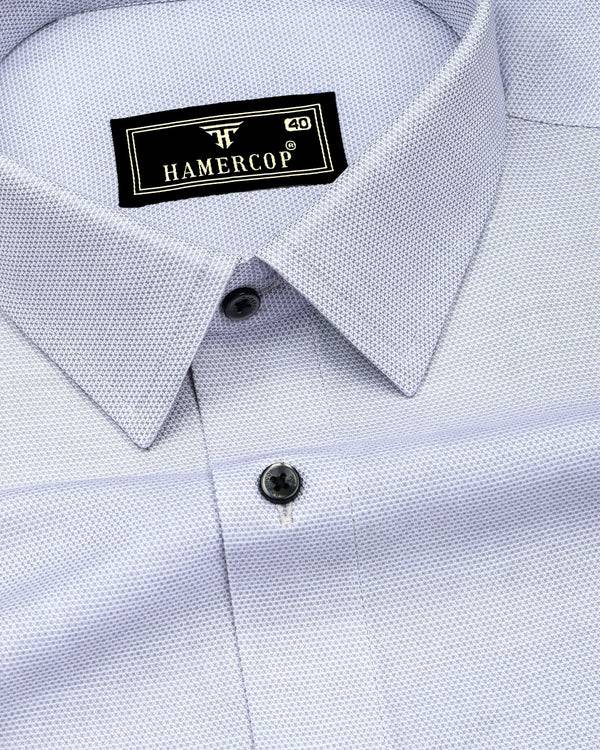 Harrow Gray With White Dobby Textured Cotton Shirt