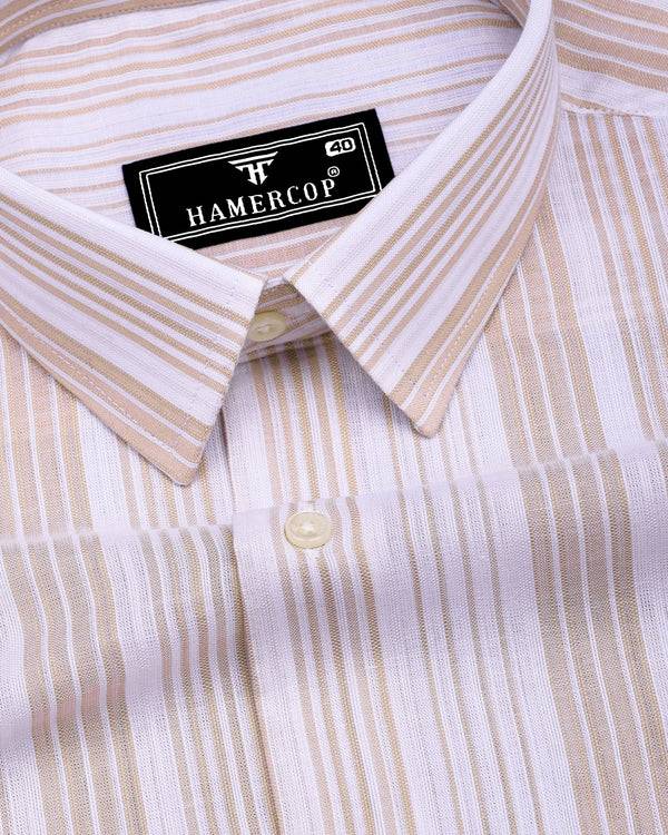 Florence Cream With White Stripe Cotton Shirt