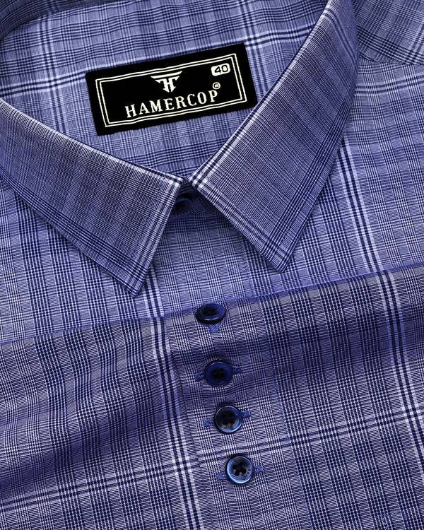 Liberty Blue Check Designer Cotton Shirt