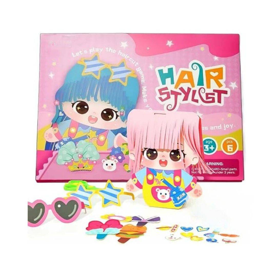 Girls Beauty Hair Styling Paper Kit – DIY Crafts & Haircut Toys for Kids (3 dolls in 1 Set) Buy @ ₹599