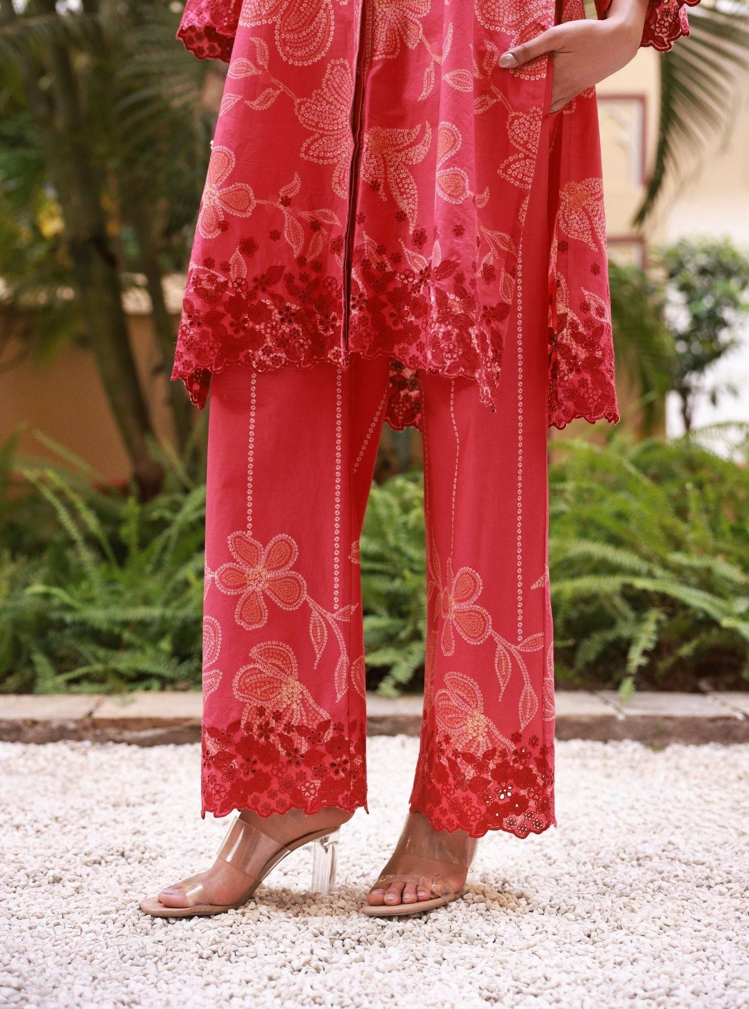 Neris Cotton Printed Fuschia Co-ord Set