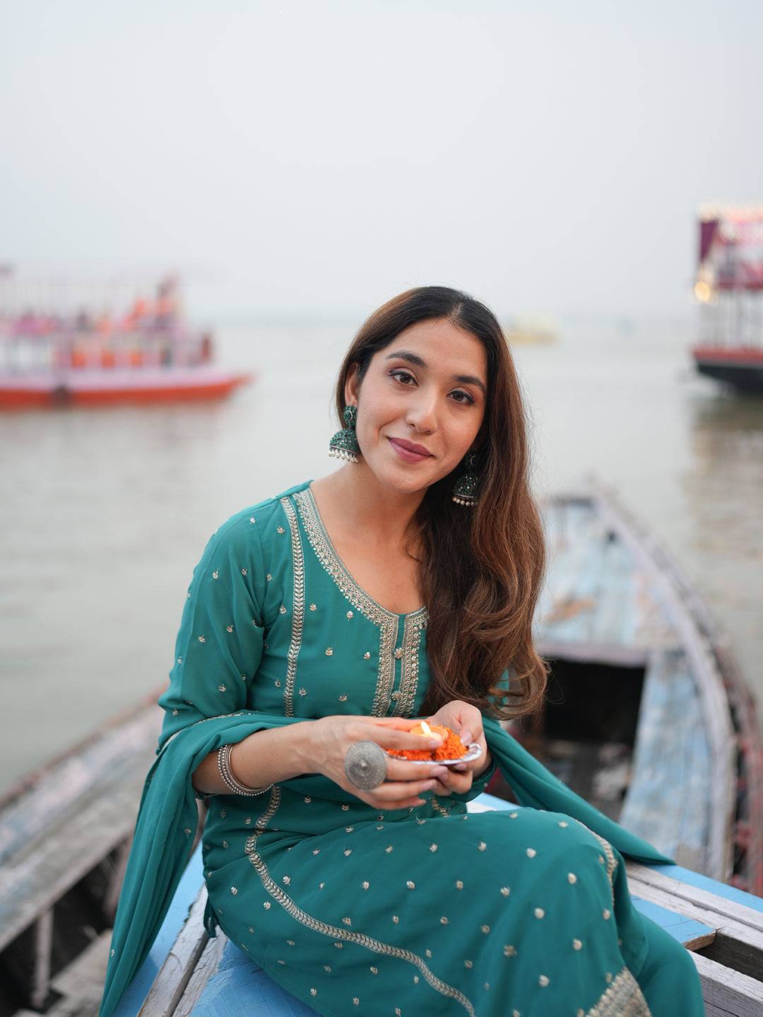 Rama Embroidered Georgette Straight Sui... Buy only at ₹9649