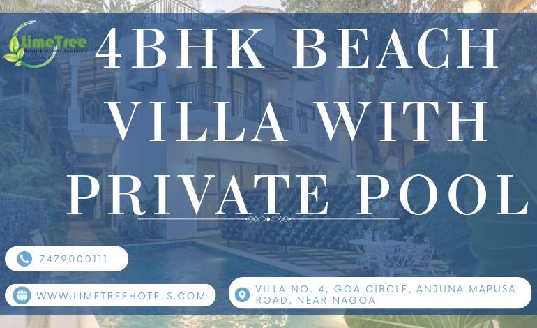 4BHK Beach Villa with Private Pool & Secure Parking