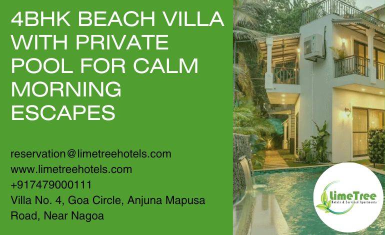 4BHK Beach Villa with Private Pool for Workcation & Team Stays