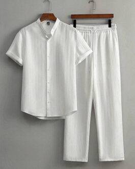 Short Sleeves Shirt With Trousers