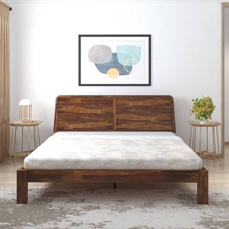 Samriddh Solid Wood King Size Non Storage Bed In Provincial Teak Finish
