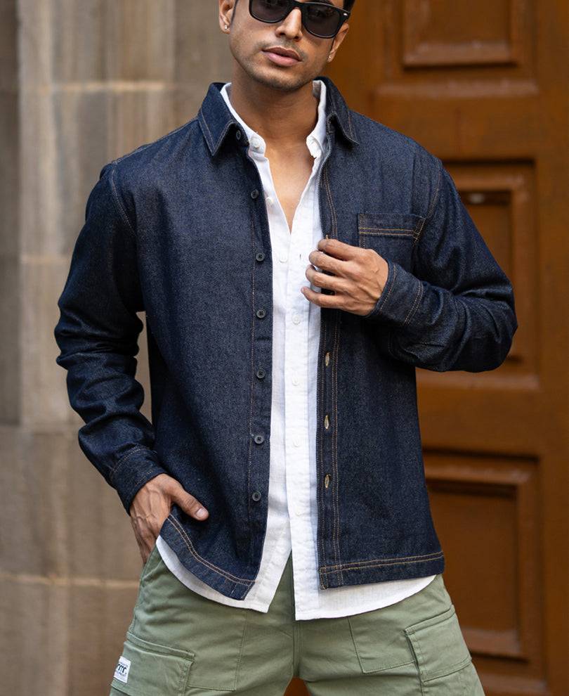 Indigo Denim Full Sleeves Overshirt Buy @ ₹1299