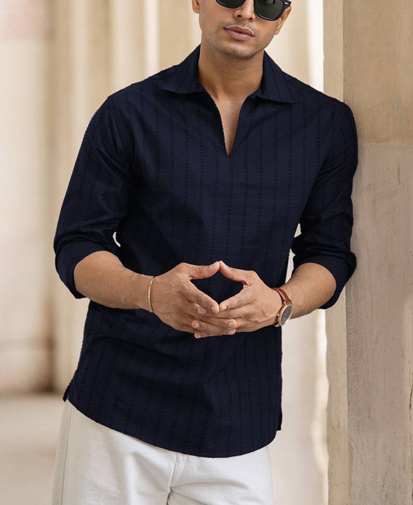 Navy Blue Full Sleeves Shirt Buy @ ₹799