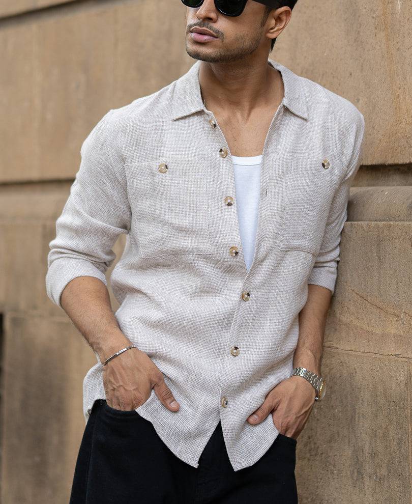 Beige Shirt With Pockets Buy @ ₹1199
