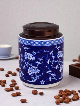 Sakura Blue & White Porcelain Storage Jar