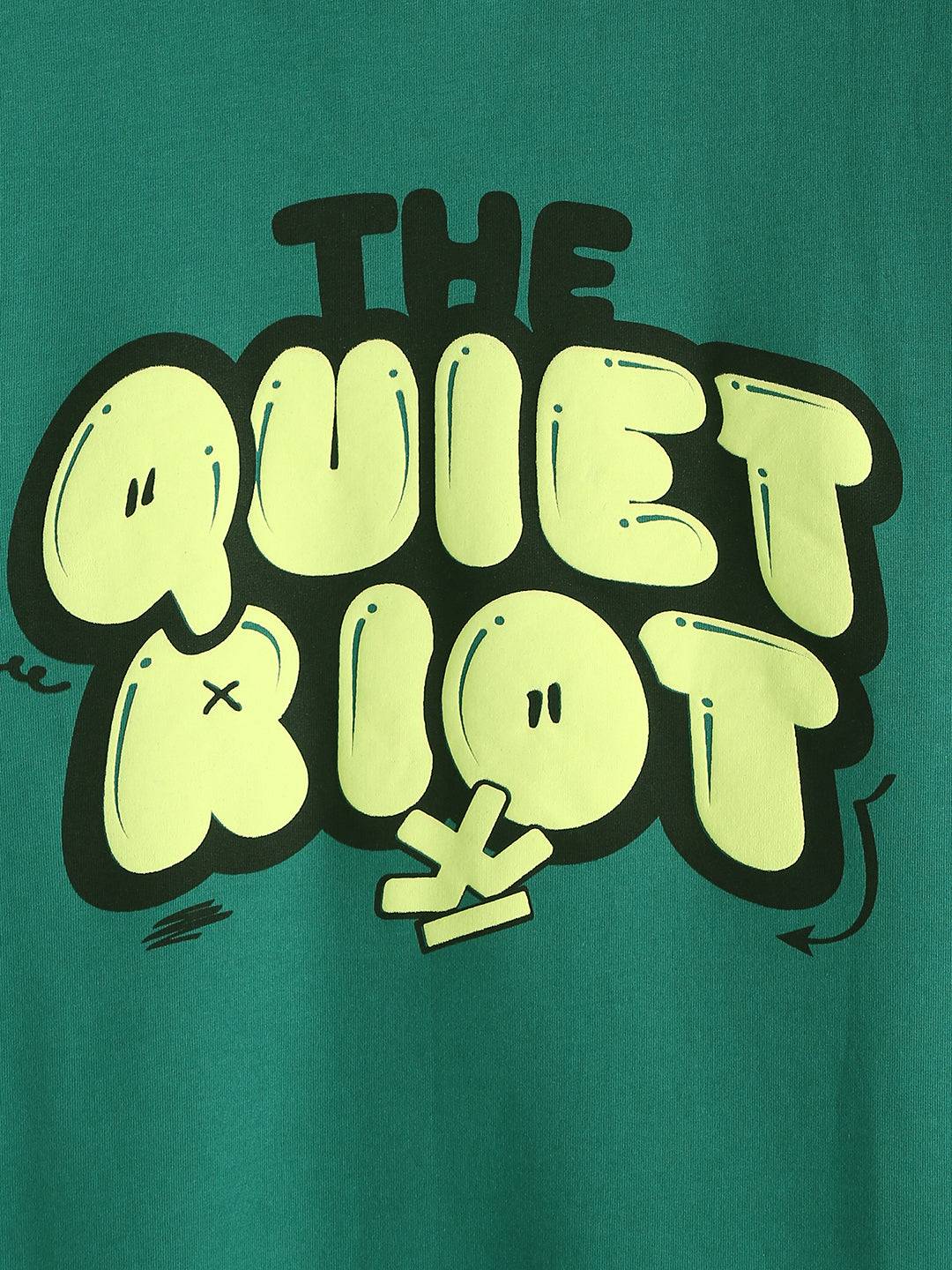 Puff Print Oversized Fit T-Shirt | Green