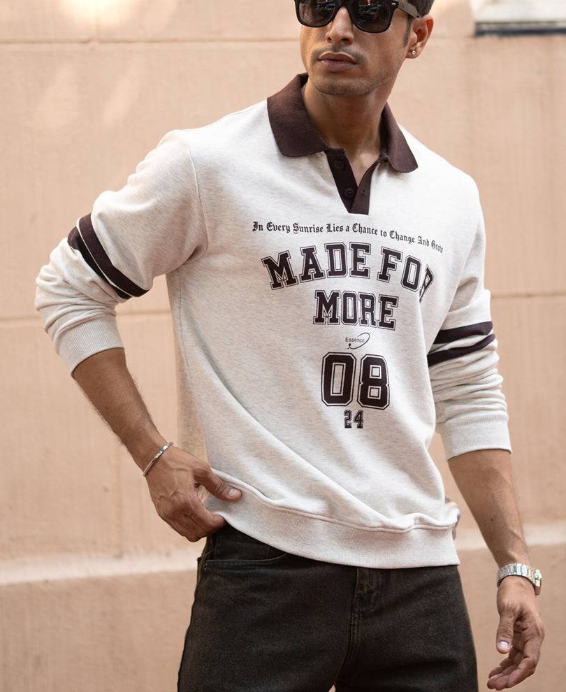 Grey Melange Printed Sweatshirt Buy @ ₹1299