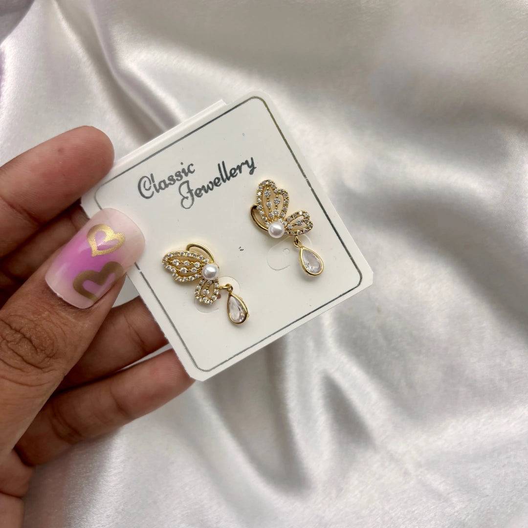 Pearl Petal Drop Earrings