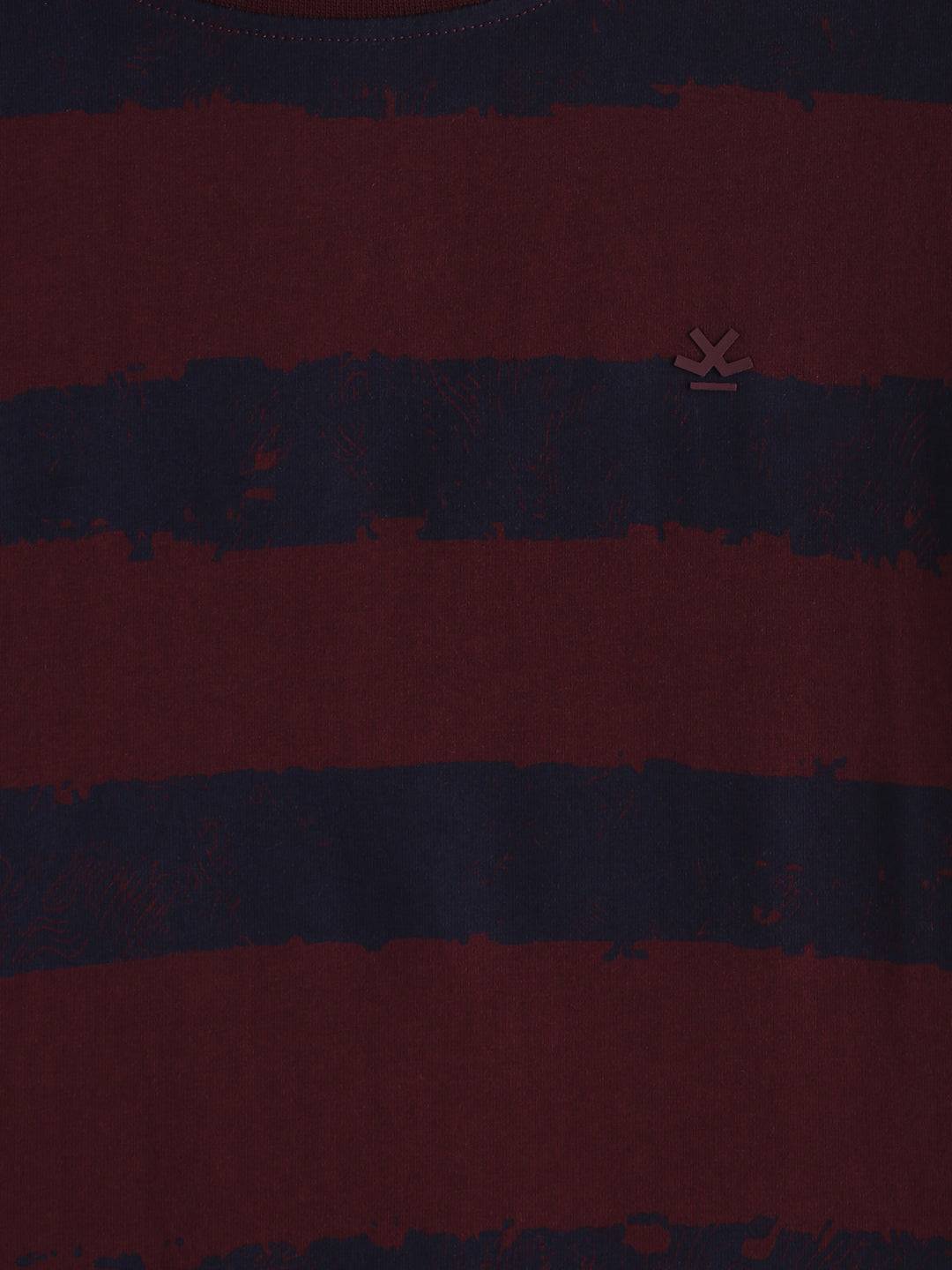 Casual Stripes Slim Fit T-Shirt | Red