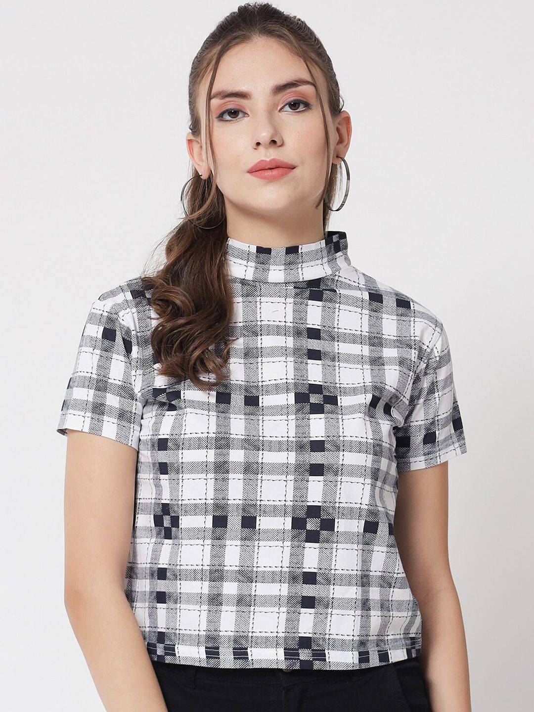 Kotty Women White Checked Top