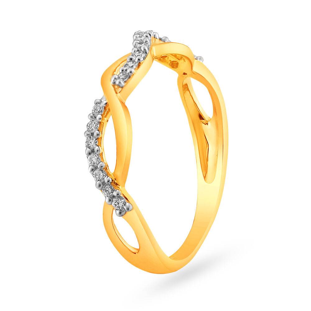 Contemporary Eternity Diamonds Gold Finger Ring